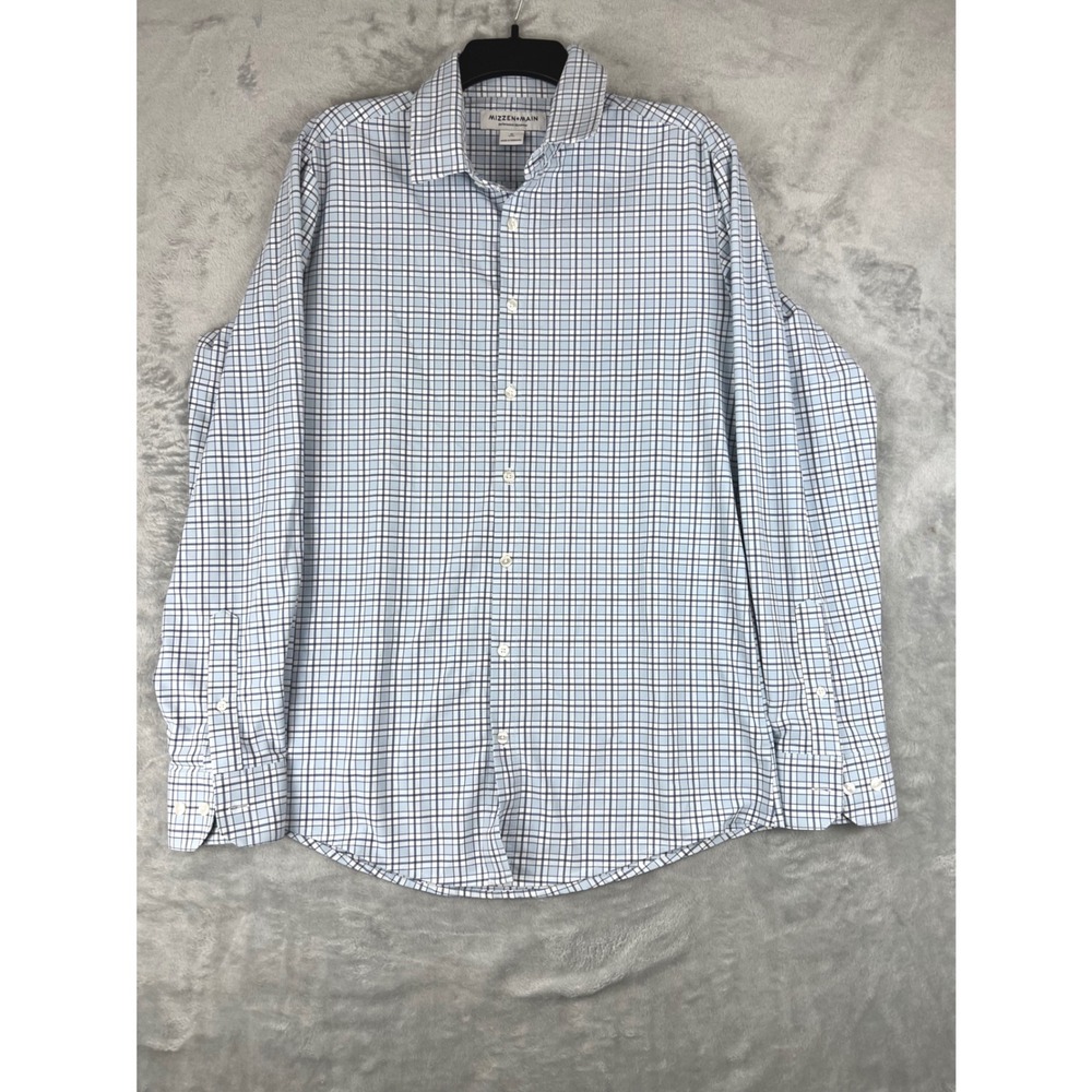 Mizzen+Main MEN'S LIGHTWEIGHT LEEWARD DRESS SHIRT Plaid‎ Button Down Size M trim